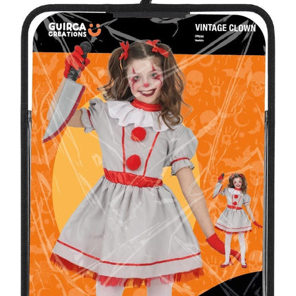 Halloween Jurk Wit Kind Vintage Clown