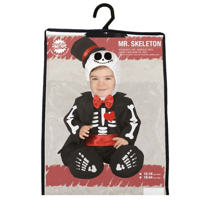 Skelet Halloween Kostuum Baby rode strik