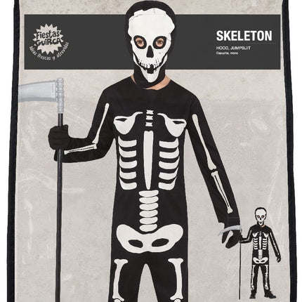 Skelet Halloween Kostuum Kind zwart-wit