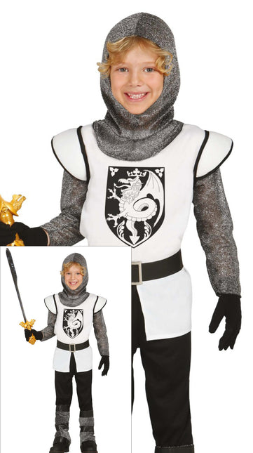 Middeleeuwse Ridder Kostuum Kind Zilver