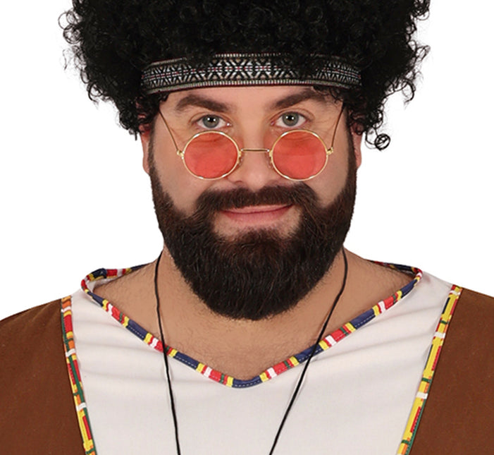 Hippie 60S Kostuum Bruin Wit Heren