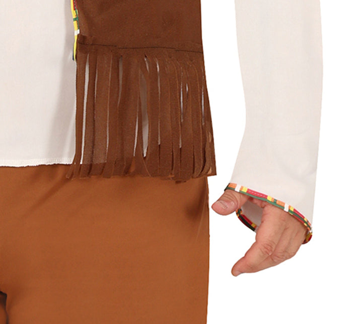 Hippie 60S Kostuum Bruin Wit Heren