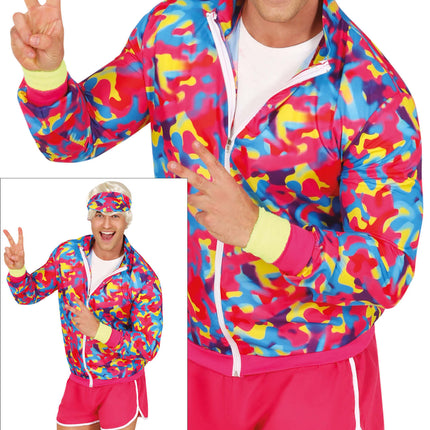 Neon 80S Kostuum Gekleurd Heren