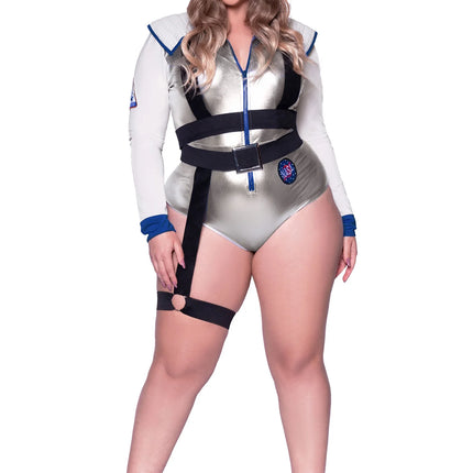 Astronauten Pak Wit Zilver Dames Bodysuit