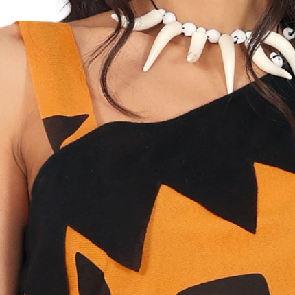 Holbewoner Jurk Zwart Oranje Dames