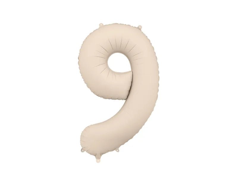 9 Jaar Cijfer Ballon Beige Mat Leeg 86cm van Partydeco koop je bij Partywinkel
