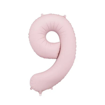 9 Jaar Cijfer Ballon Lichtroze Leeg 86cm van Partydeco koop je bij Partywinkel