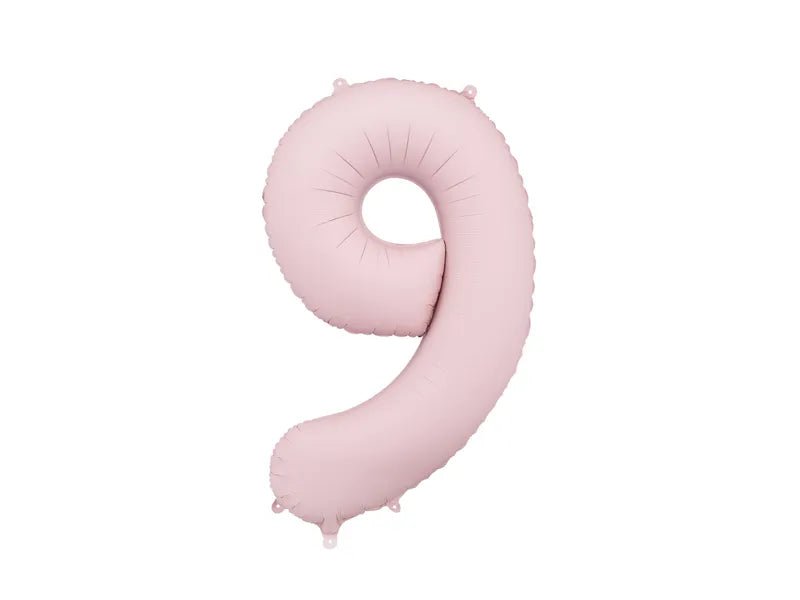 9 Jaar Cijfer Ballon Lichtroze Leeg 86cm van Partydeco koop je bij Partywinkel