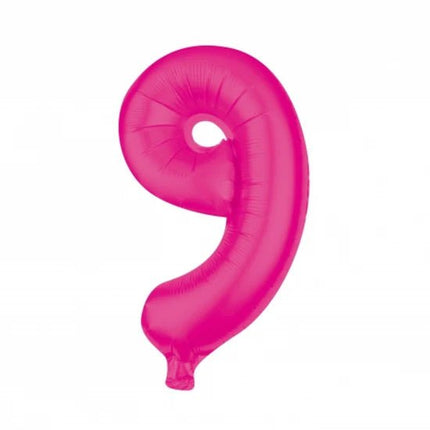 9 Jaar Cijfer Ballon Roze Leeg 85cm van VDV Benefit koop je bij Partywinkel