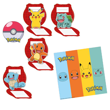 Pokemon Uitnodigingen Inclusief Enveloppen 11,5cm 8st