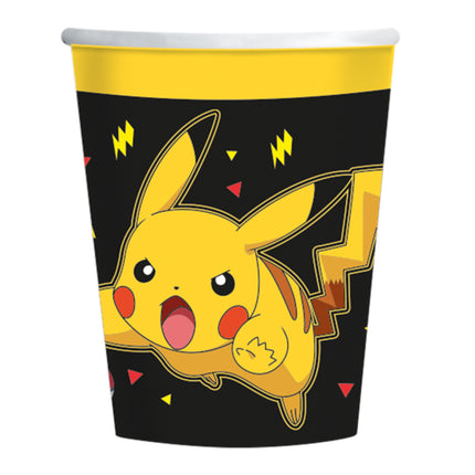 Pokemon Bekers Zwart Geel 237ml 8st