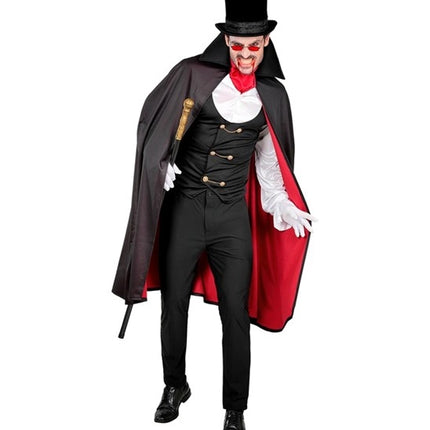 Halloween Kostuum Rood Zwart Vampier 4 delig