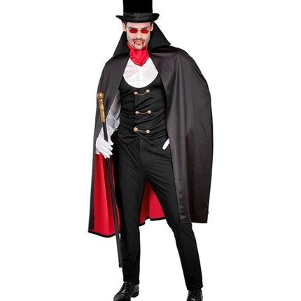 Halloween Kostuum Rood Zwart Vampier 4 delig