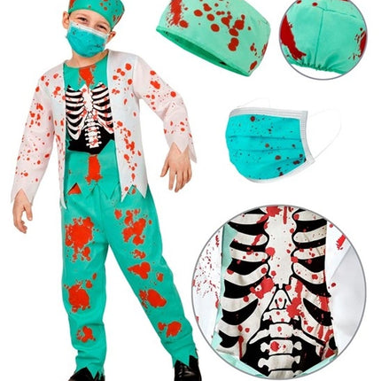 Halloween Kostuum Kind Zombie Dokter Bloed