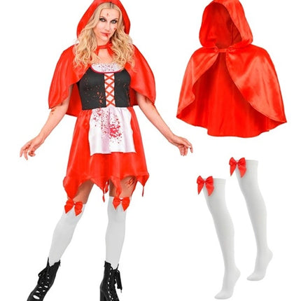 Halloween Jurk Rood Dames Zombie Roodkapje