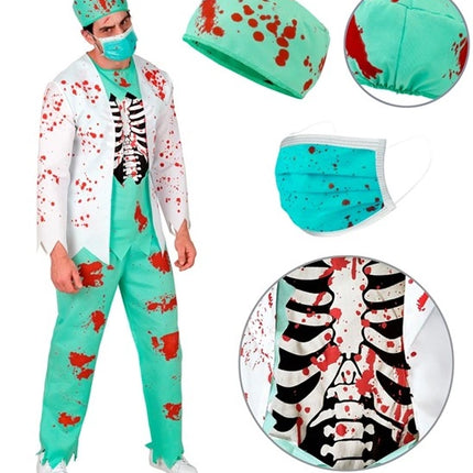 Halloween Kostuum Heren Zombie Dokter Bloed