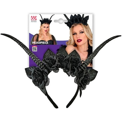 Halloween Haarband Zwart Duivel Bloem
