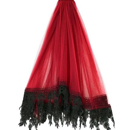 Halloween Sluier Rood Zwart