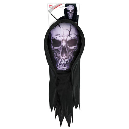 Schedel Masker Zwart Met Kap