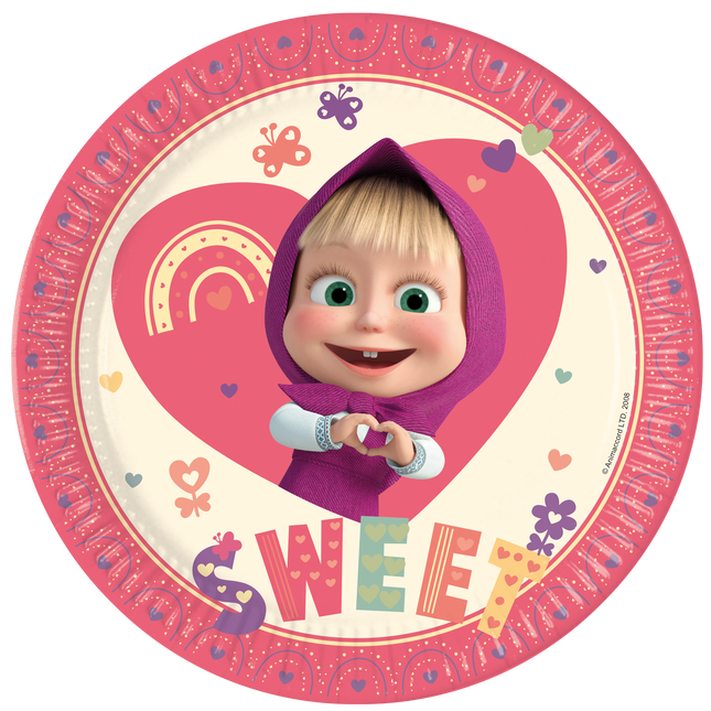 Masha En De Beer Borden 23cm 8st