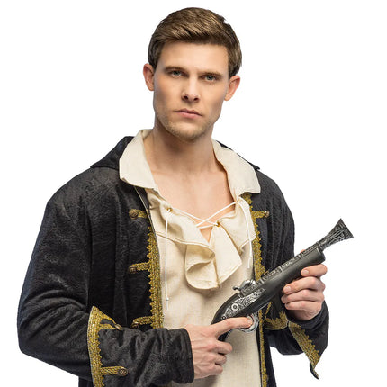 Zwarte Nep Pistool 42cm