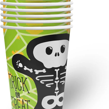 Halloween Bekers Groen Trick Or Treat 250ml 8st