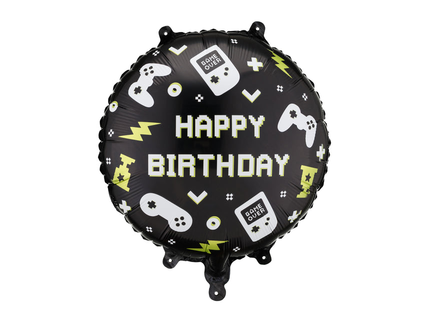 Folieballon Game Happy Birthday, 35x35 cm, mix