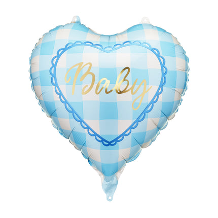 Folieballon hart Baby, 35 cm, lichtblauw