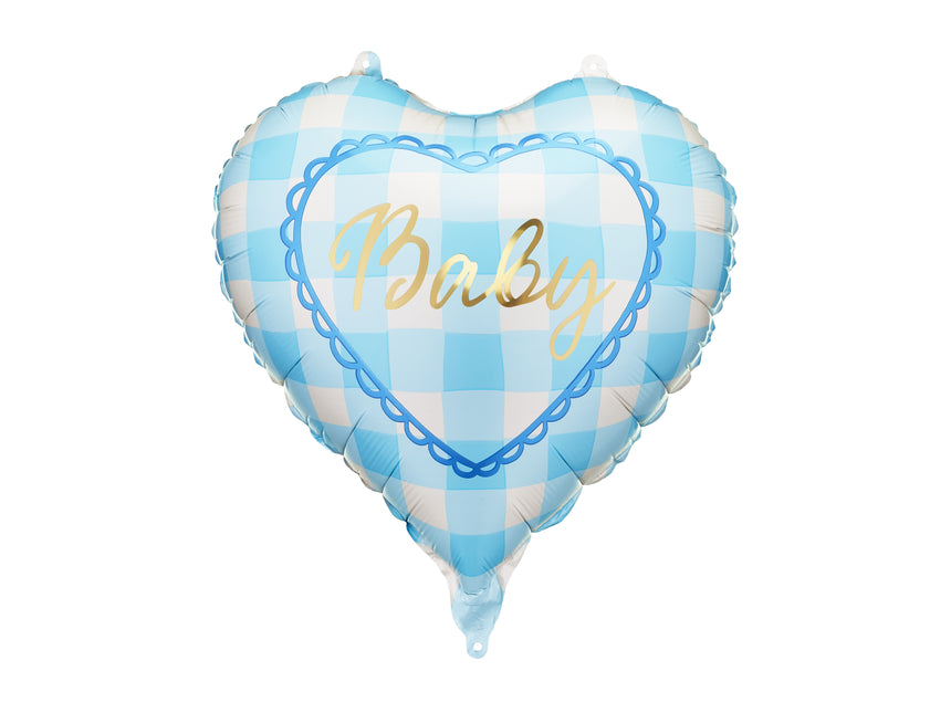 Folieballon hart Baby, 35 cm, lichtblauw