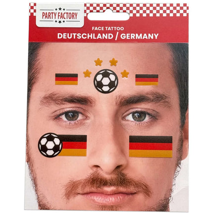 Voetbal Nep Tattoos Gezicht Glitter Duitse vlag