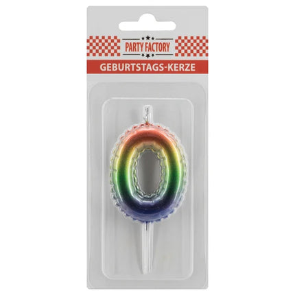 0 Kaars Regenboog 7cm