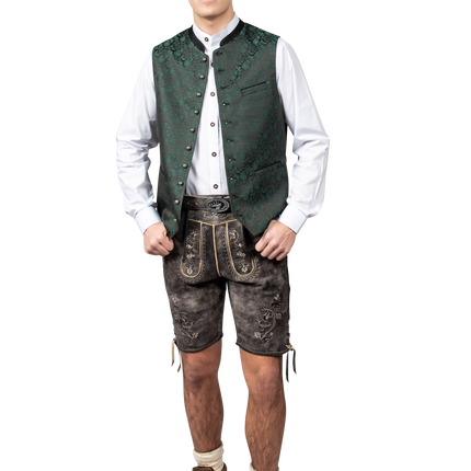 Oktoberfest Vest Groen Trachtenweste Jaquard