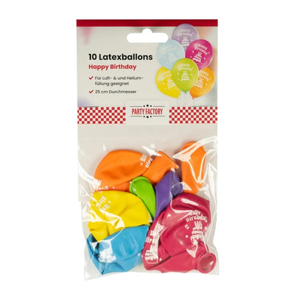 Gekleurde Ballonnen Happy Birthday Taart 30cm 10st
