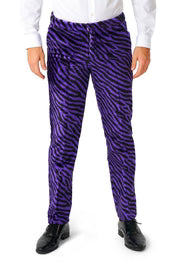 Pimp Kostuum Heren Paars Zebraprint 3-delig