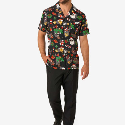 Kerst Hawaiian Blouse Merry Jinglejoy Heren