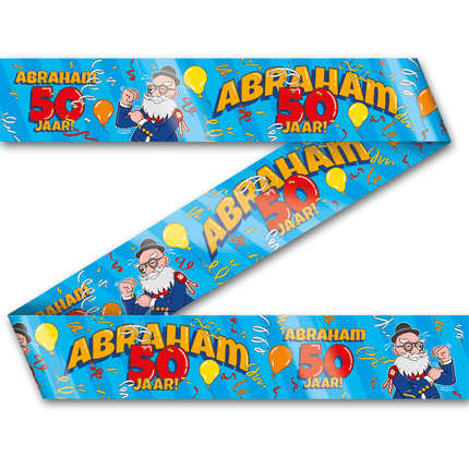 Abraham Afzetlint 50 Jaar Cartoon 12m van Paper Dreams koop je bij Partywinkel