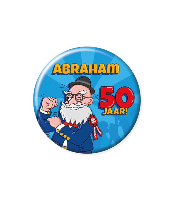 Abraham Button 50 Jaar 5,5cm van Paper Dreams koop je bij Partywinkel