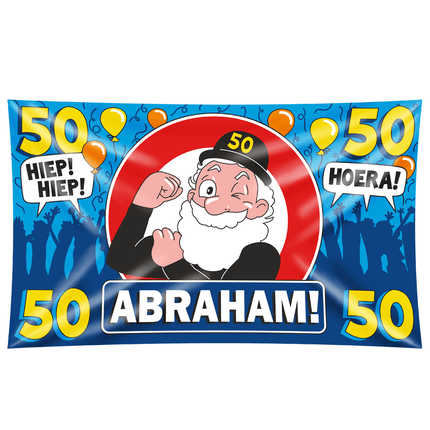 Abraham Gevelvlag 50 Jaar Hoera 1,5m van Paper Dreams koop je bij Partywinkel