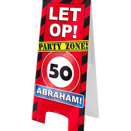Abraham Warning Sign 50 jaar Verkeersbord 62,5cm van Paper Dreams koop je bij Partywinkel