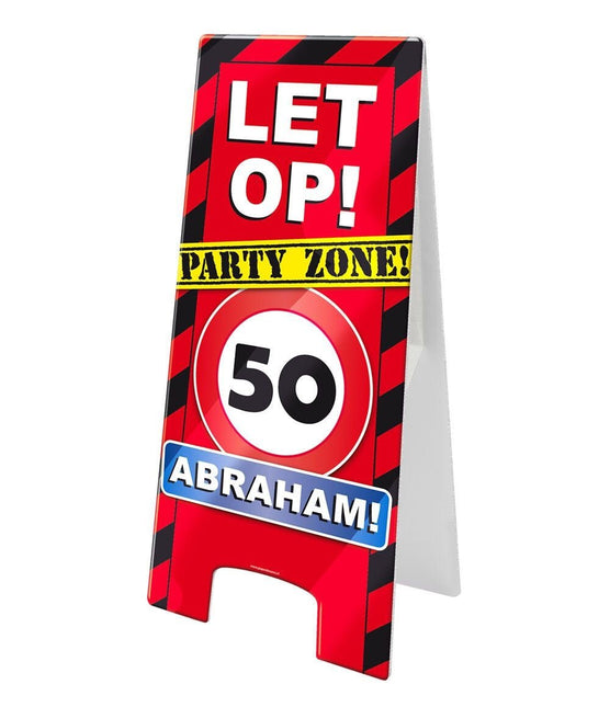 Abraham Warning Sign 50 jaar Verkeersbord 62,5cm van Paper Dreams koop je bij Partywinkel