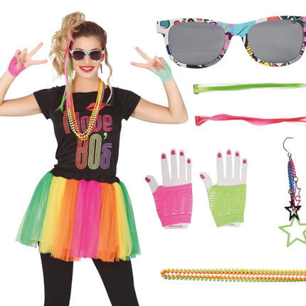 Accessoireset Neon 80s 8 delig van Fiestas Guirca koop je bij Partywinkel