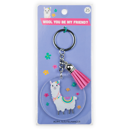 Acryl sleutelhanger Alpaca