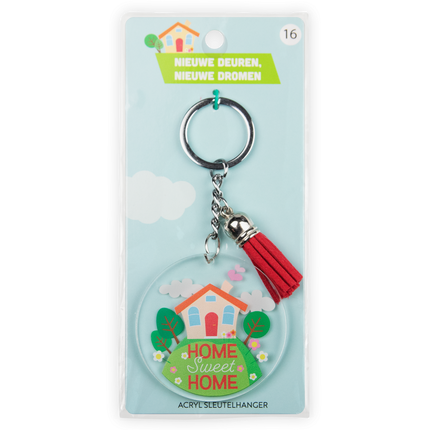 Acryl sleutelhanger Home sweet home
