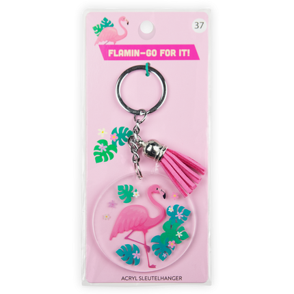 Acryl Sleutelhanger Flamingo