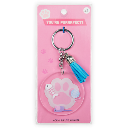 Acryl sleutelhanger Kat