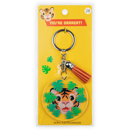 Acryl sleutelhanger Tijger