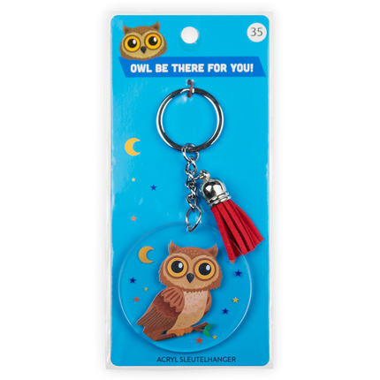 Acryl Sleutelhanger Uil