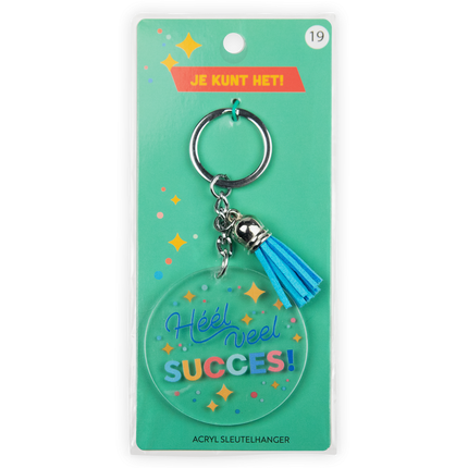 Acryl sleutelhanger Veel succes
