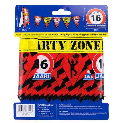 Afzetlint 16 Jaar 12m van Paper Dreams koop je bij Partywinkel