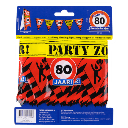 Afzetlint 80 Jaar 12m van Paper Dreams koop je bij Partywinkel